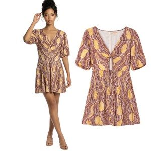 Ciebon Women's Vibrant Mini Dress - Purple and Yellow